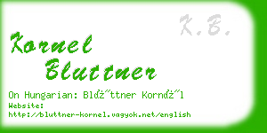 kornel bluttner business card